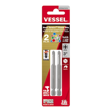 NECK TORSION Power Bit PH2x75, PK2 MPN:NTPH275P2