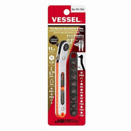 Ratchet Screwdriver Set, 11 Bits MPN:TX79U