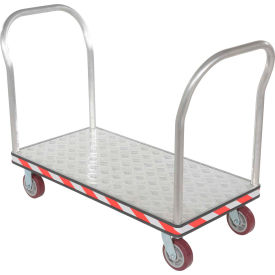 Vestil Aluminum Treadplate Deck Platform Truck ATP-C-2448-2HDL 2 Handles 3600 Lb. Cap. ATP-C-2448-2HDL