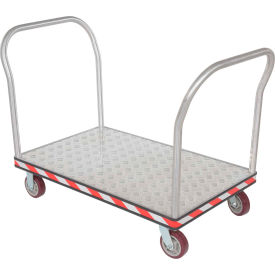 Vestil Aluminum Treadplate Deck Platform Truck ATP-C-3048-2HDL 2 Handles 3600 Lb. Cap. ATP-C-3048-2HDL