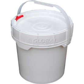 3.5 Gallon Screw-Top Plastic Pail & Lid PAIL-SCR-35-W - White PAIL-SCR-35-W