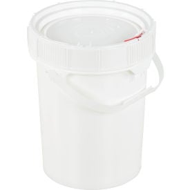 5 Gallon Screw-Top Plastic Pail & Lid PAIL-SCR-5-W - White PAIL-SCR-5-W