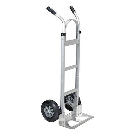 Silver 2 Handle Aluminum Hand Truck Hard Rubber Wheels 500 lb MPN:DHHT-500A-HR