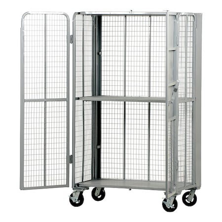Folding Security Truck, 2000 lb., 2000 lb Capacity, 44 W x 27 L x 76.5 H, 2 Shelves MPN:FST-2744-2