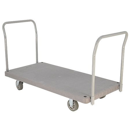Plastic Platform Truck 2 Handles 2000 lb 4 Polyurethane Casters MPN:PPT-2-42