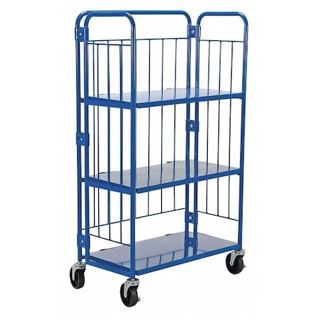 Blue Foldable/Nestable Roller Container 3 Shelf 990 lb 34 x 18 x 59 MPN:ROL-1834-3
