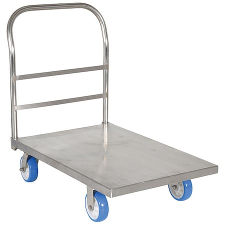 Stainless Steel Platform Truck 2000 lb Poly-On-Poly Casters 24 x 36 MPN:SSPT-2436