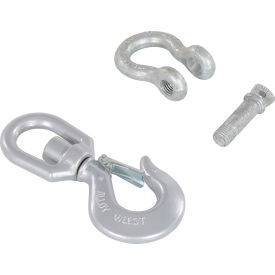 Vestil™ Steel Swivel Hook with Shackle 1'' Diameter 6000 lb. Capacity HOOK-S-6