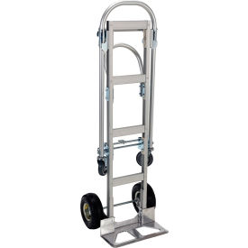 Vestil™ Aluminum 2-in-1 Convertible Hand Truck with Poly-On-Steel Wheels 500 lb. Cap 62-1/4