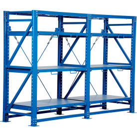 Vestil™ 8 Shelf Heavy Duty Roll Out Shelving Steel Deck Starter 120