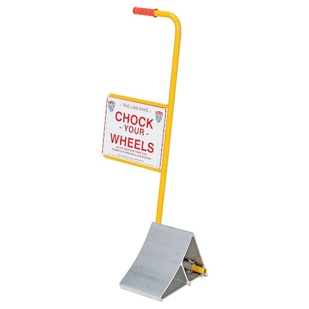 Aluminum Wheel Chock With Handle & Sign MPN:EALUM-7-HS