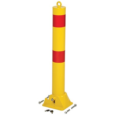 Fold-Down Bollard, Yellow, 4 1/4