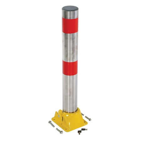 Fold-Down Bollard, Stainless, 4 1/4