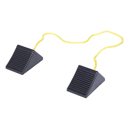 Rubber Wheel Chock, Rope, 8x5x4 MPN:RWC-2-PR