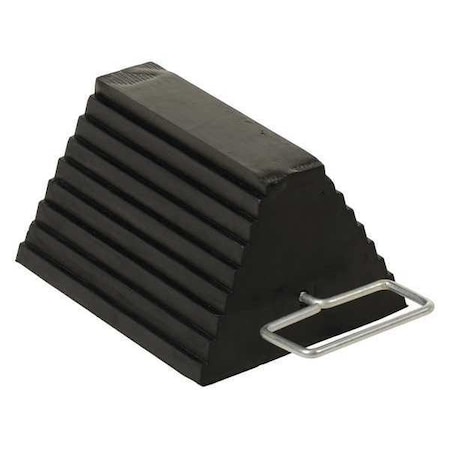 Rubber Wheel Chock-Steel Handle, 9.25x6x8 MPN:RWC-8-HDL