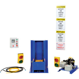 Vestil™ Electric Hydraulic with LED Light Package Trailer Lock System Blue/Yellow TL-100-F-S-LED