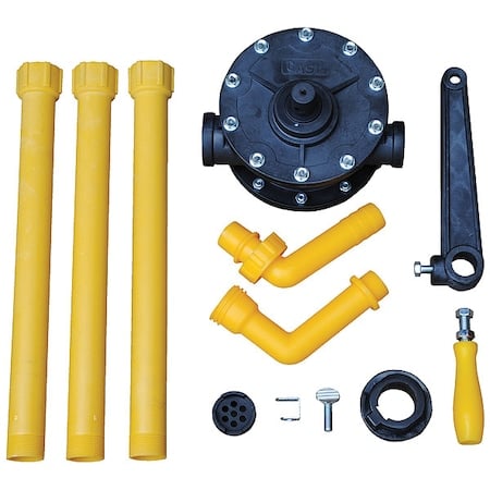 Polyphenylene Sulfide Manual Rotary Drum Pump 10 In. x 8 In. x 12 In. Yellow MPN:RP-90R