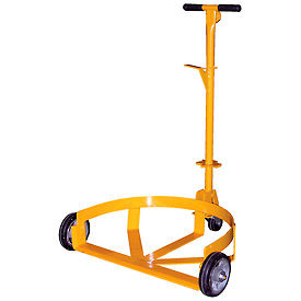 Vestil Low-Profile Drum Caddy with Bung Wrench Handle Mold-on Rubber Wheels LO-DC-MR