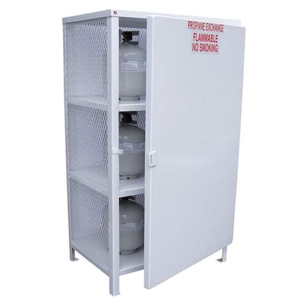 Gas Cylinder Cabinet, 40 in.W, Capacity 18 MPN:CYL-EX-18-S