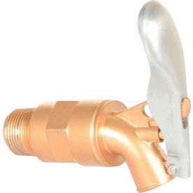 Vestil™ Brass Plated Aluminum Manual Drum Faucet with Lockable Handle 3/4