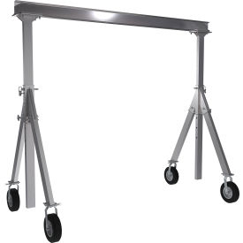 Adjustable Height Aluminum Gantry Crane With Pneumatic Casters 10'W x 8'2