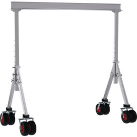 Vestil Adjustable Height Aluminum Gantry Crane 12'W x 11-3/16'H Rubber Casters 4000 lb. Cap AHA-4-12-10-PNU