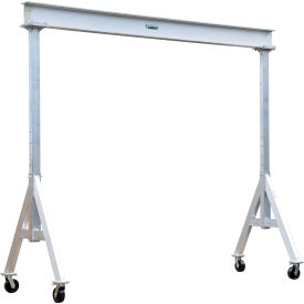 Vestil Adjustable Height Aluminum Gantry Crane 8'W x 12-3/16'H Phenolic Casters 6000 lb. Capacity AHA-6-8-12
