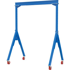 Vestil Adjustable Height Steel Gantry Crane w/ V-Groove Casters 20'W x 16-1/16'H 8000 lb. Capacity AHS-8-20-16-VG