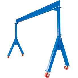 Vestil Fixed Steel Gantry Crane with Ductile Locking Casters 15'W X 10'H 10000 lb. Capacity FHS-10-15