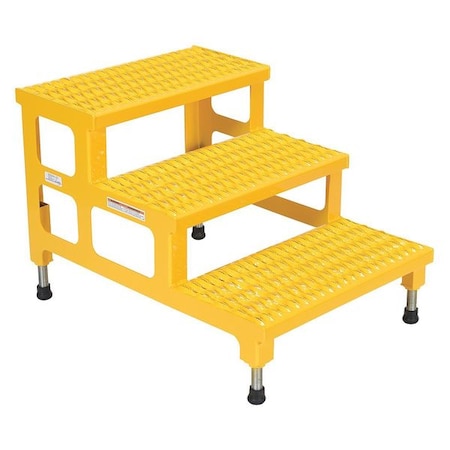 Adjustable Serrated Step Mate Stand, 22.25 Overall Height, Steel, Yellow MPN:ASP-24-3