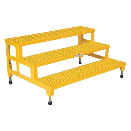 Adjustable Serrated Step Mate Stand, 22.25 Overall Height, Steel, Yellow MPN:ASP-48-3