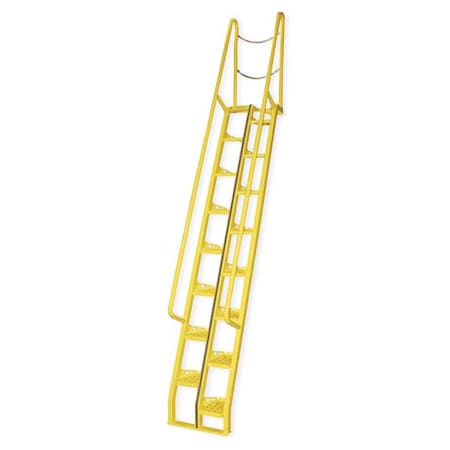 162 3/8 in Overall H, Alternating Tread Stair Unit, Steel, 16 Steps, 350 lb Load Capacity MPN:ATS-10-56