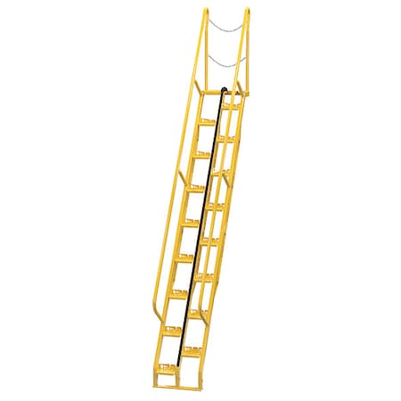 174 1/8 in Overall H, Alternating Tread Stair Unit, Steel, 17 Steps, 350 lb Load Capacity MPN:ATS-11-56