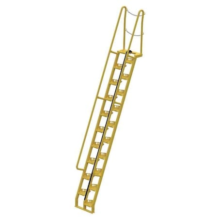 185 5/8 in Overall H, Alternating Tread Stair Unit, Steel, 20 Steps, 350 lb Load Capacity MPN:ATS-12-68