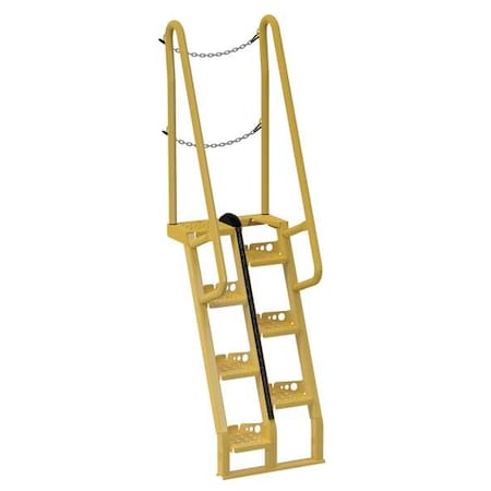 90 in Overall H, Alternating Tread Stair Unit, Steel, 7 Steps, 350 lb Load Capacity MPN:ATS-4-68