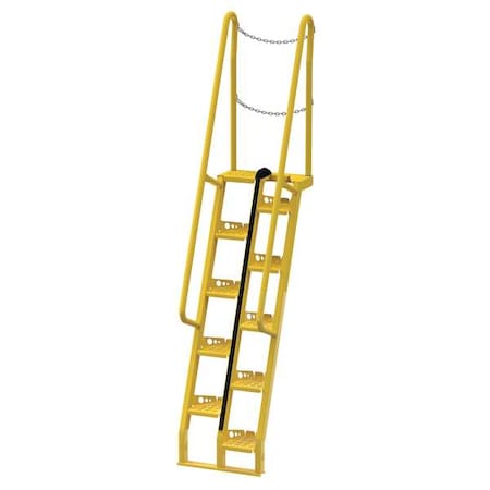113 3/4 in Overall H, Alternating Tread Stair Unit, Steel, 10 Steps, 350 lb Load Capacity MPN:ATS-6-68