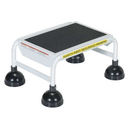 9.5 H Steel Commercial Spring Loaded Rolling Ladder, 1 Steps MPN:LAD-1-W