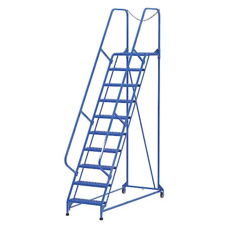 130 H Steel Maintenance Ladder - 10 Step Grip-Strut, 10 Steps MPN:LAD-MM-10-G