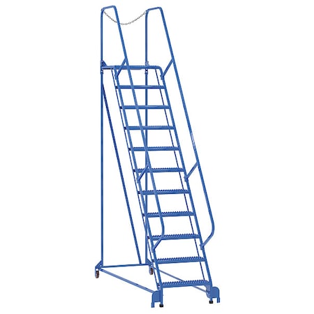 140 H Steel Maintenance Ladder - 11 Step Grip-Strut, 11 Steps MPN:LAD-MM-11-G