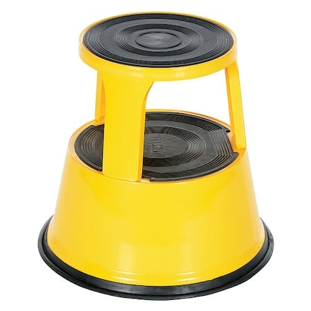 Rolling Step Stool - Yellow, 2 Steps, 17.125 Overall Height, Steel, Yellow MPN:STEP-17-Y
