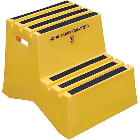 Polyethylene Step Stool, Yellow, 2 Step, 2 Steps, 19.5 Overall Height, Polyethylene, Yellow MPN:VST-2-Y