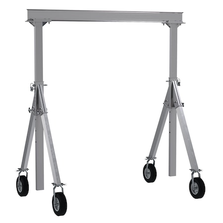 Alum Gantry Crane, Pneumatic Caster, 10x8 MPN:AHA-15-10-8-PNU
