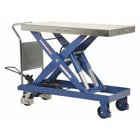 Single Hydraulic Scissor Cart, 4000 lb. Cap, 24