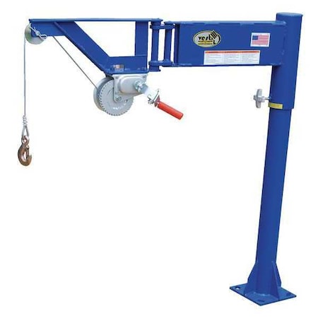 Davit Crane, 400 lb Capacity, 0 in to 38.5 in Reach, 0 in to 120 in Lift Range, Blue MPN:VAN-J