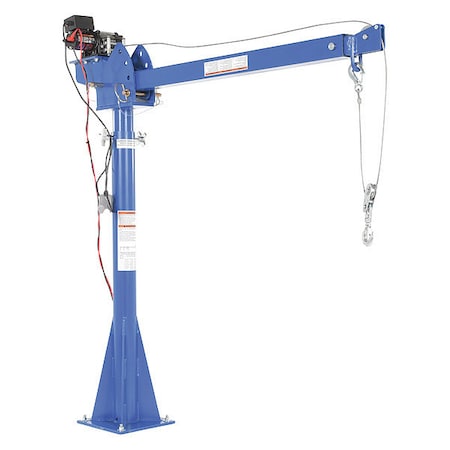 Davit Crane, 2, 000 lb Capacity, 51.25 in to 87.25 in Reach, 59-1/2 in to 106-1/2 in Lift Range MPN:WTJ-20-4-DC