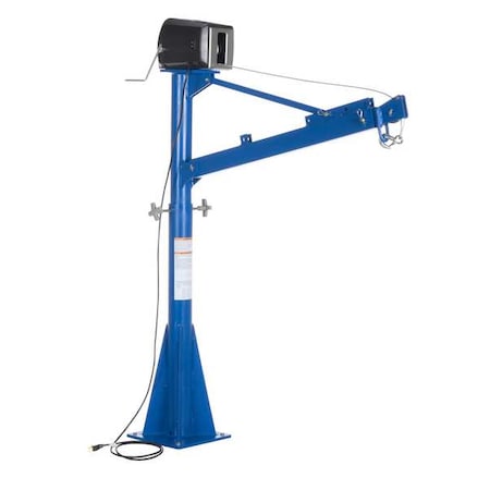 Davit Crane, 1, 500 lb Capacity, 43.06 in to 66.75 in Reach, 48-1/8 in to 73-5/16 in Lift Range MPN:WTJ-E-15-3-AC