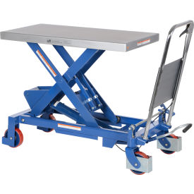 Hydraulic Elevating Cart 1750 lb. Capacity Steel 39-1/2 x 20 Platform Blue CART-1750