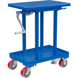 Vestil™ Steel High Profile Mechanical Post Table 18''W x 28''L Platform 1000 lb Cap. Blue MT-1828-HP