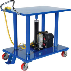Vestil™ Steel Linear Actuated Post Lift Table 24''W x 36''L Platform 1000 Lb. Cap. Blue PT2436E