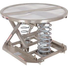 Vestil™ Stainless Steel Open Manual Carousel Top Spring Scissor Table 4500 Lb. Cap. Silver SST-45-PSS